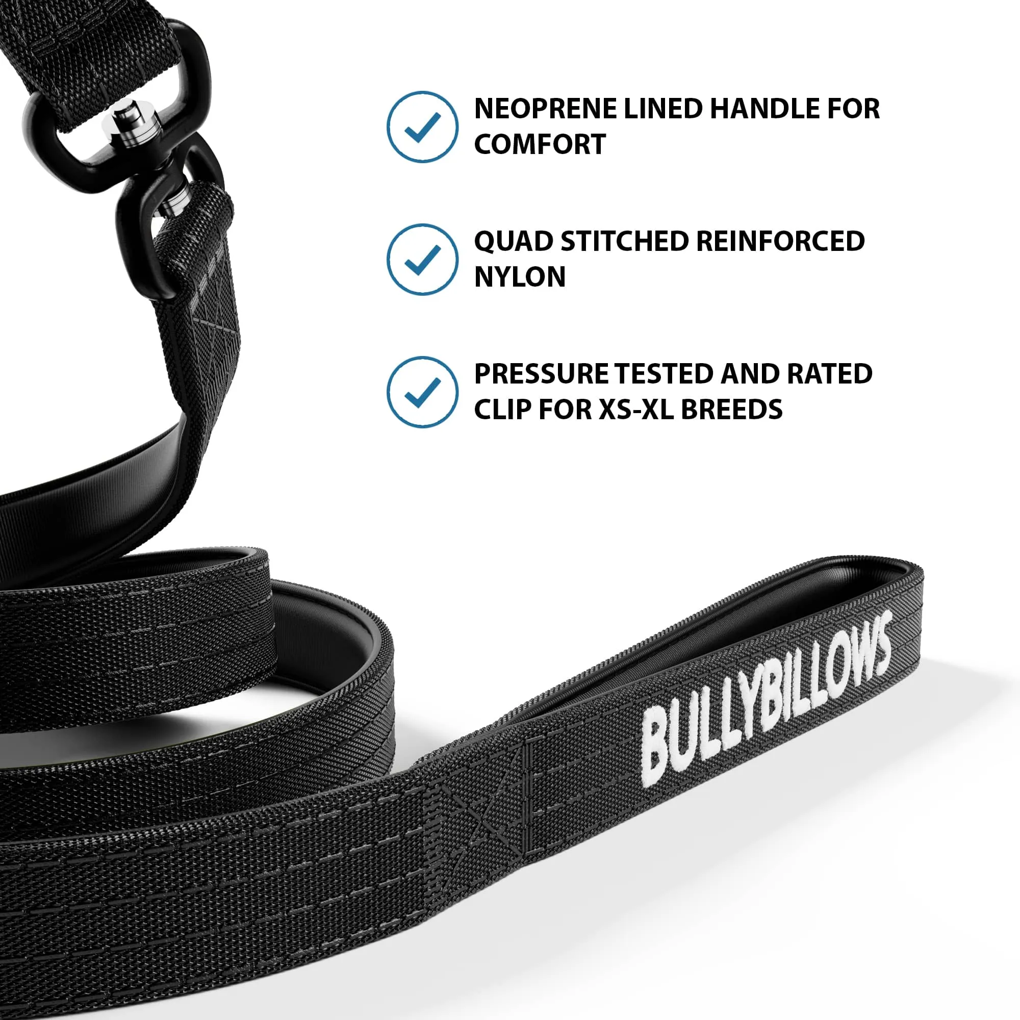 1.4m Lighter Swivel Combat Lead | Anti-Tangle & Secure Clip - Black x Black