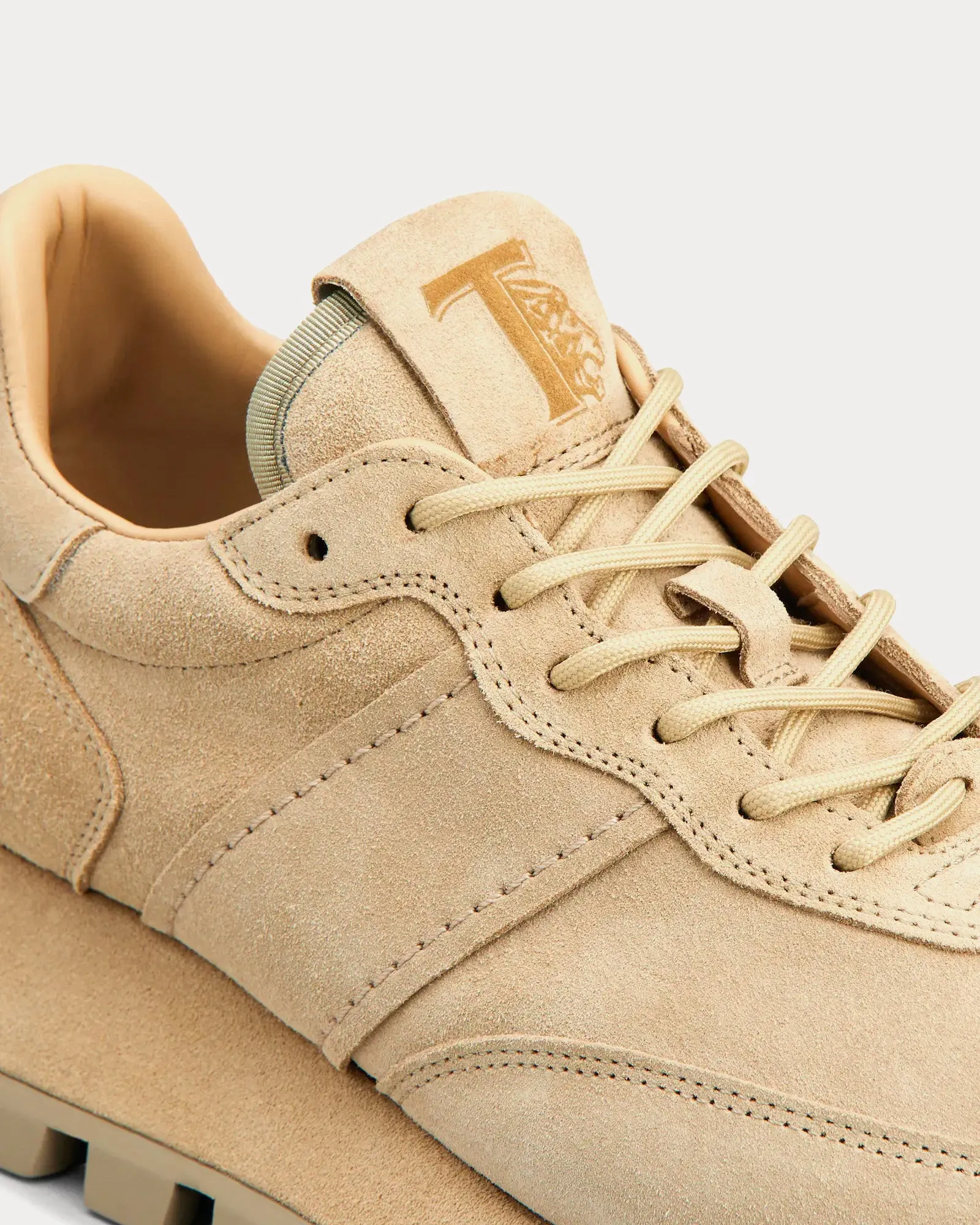 1T Suede Beige Low Top Sneakers