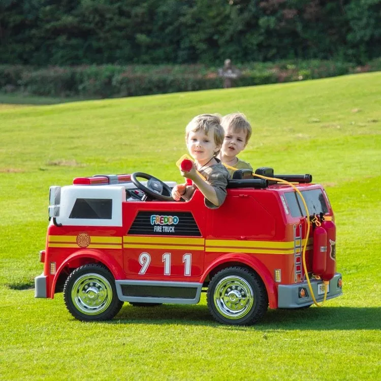 24V Freddo Fire Truck 2-Seater Ride on - Red