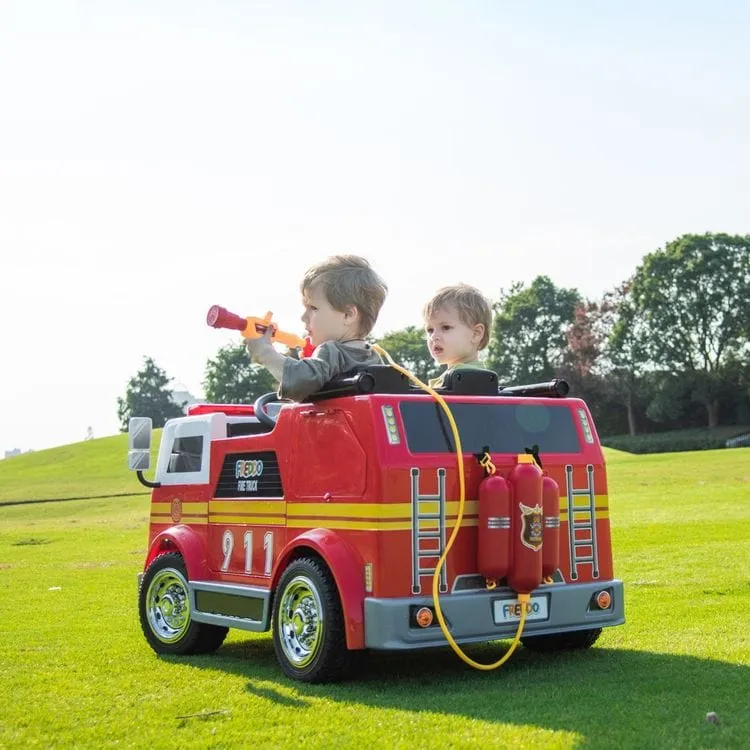 24V Freddo Fire Truck 2-Seater Ride on - Red