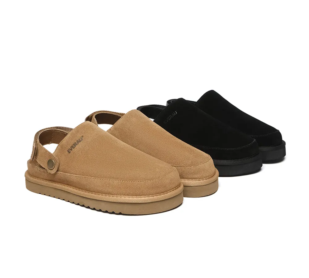 Adjustable Strap Slip-on Flats Cow Suede Upper Sandals Slippers Sierra