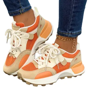 Andningsaktiva färgade sneakers för kvinnor