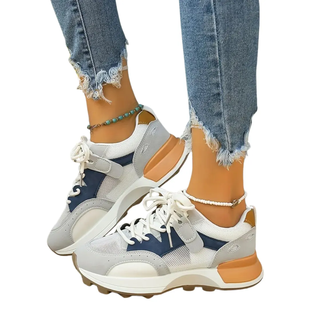 Andningsaktiva färgade sneakers för kvinnor