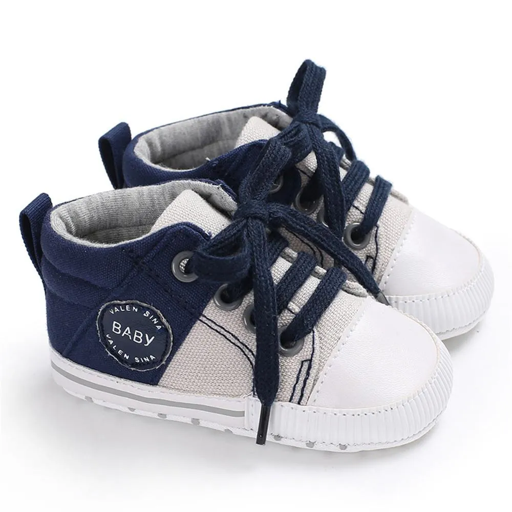 Baby Unisex Color Block Lace Up Canvas Sneakers