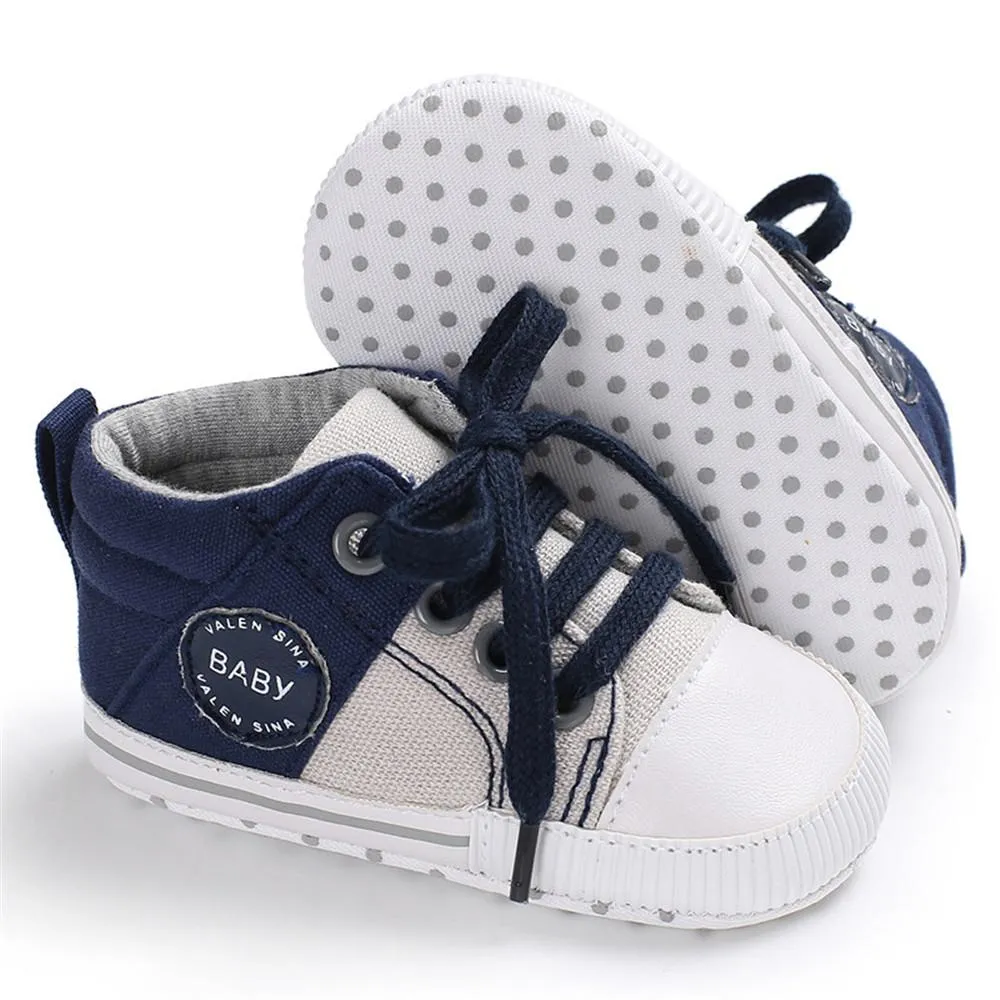 Baby Unisex Color Block Lace Up Canvas Sneakers