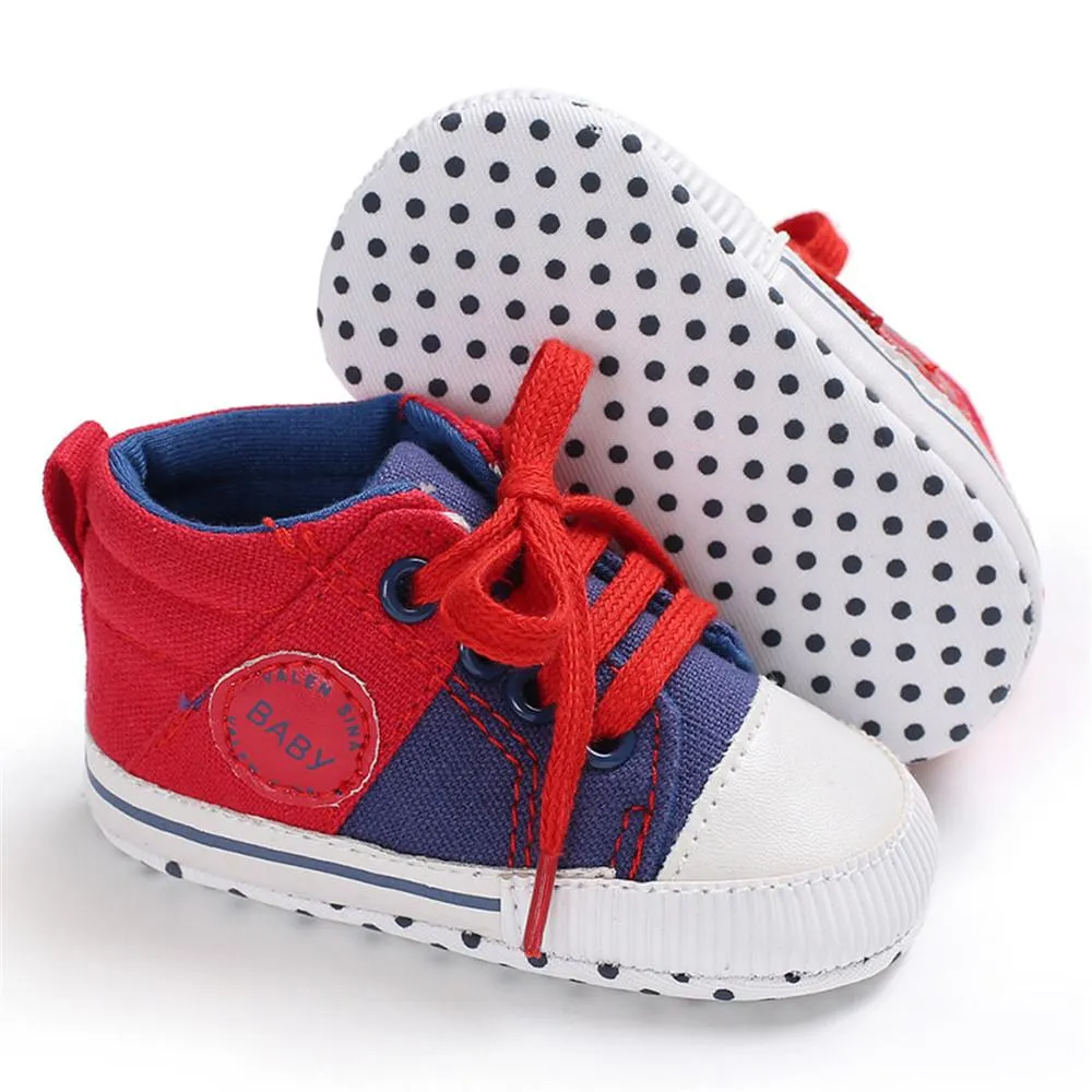 Baby Unisex Color Block Lace Up Canvas Sneakers