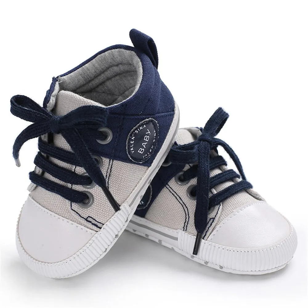 Baby Unisex Color Block Lace Up Canvas Sneakers