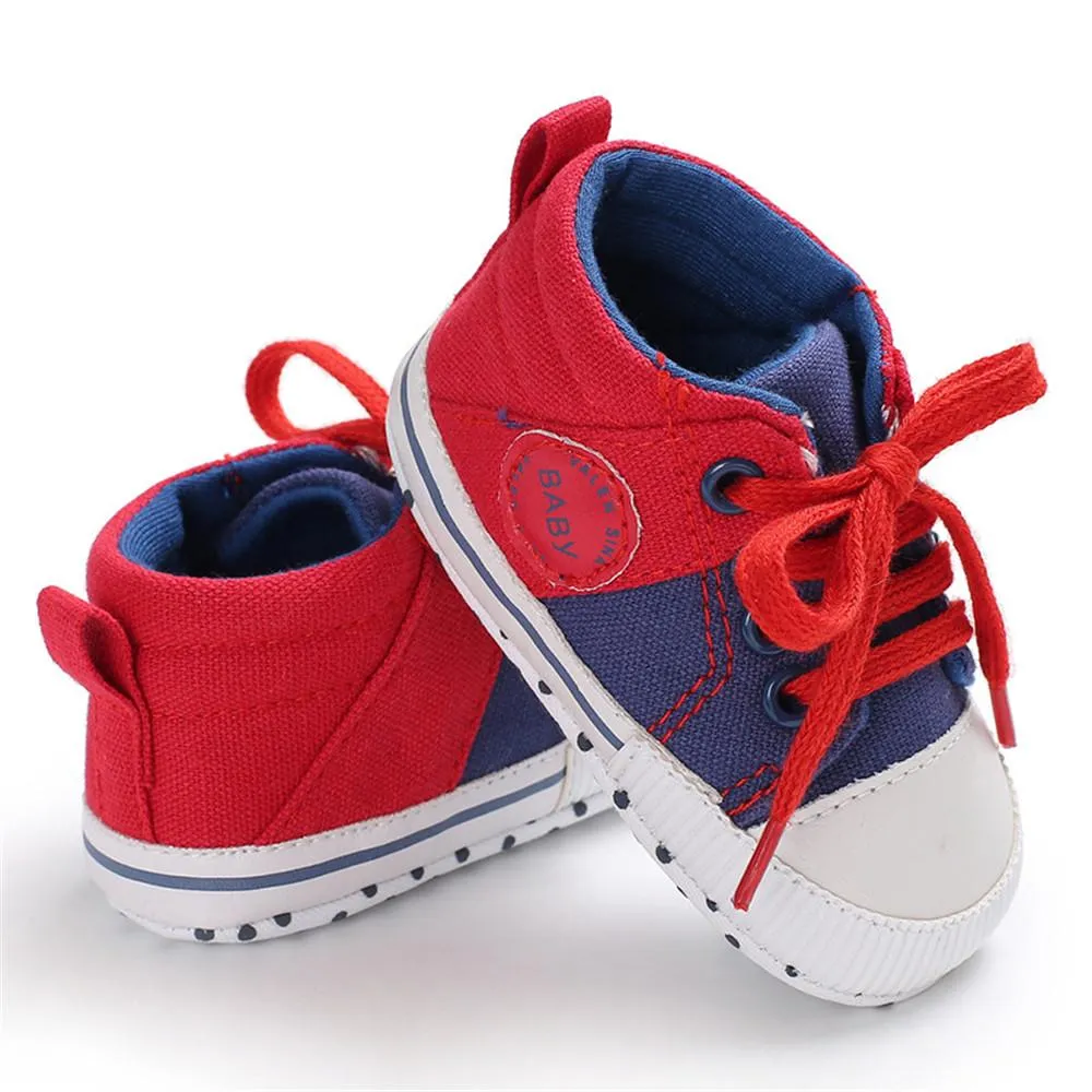 Baby Unisex Color Block Lace Up Canvas Sneakers
