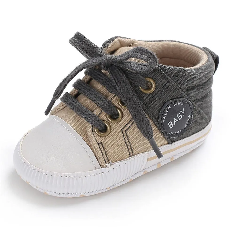 Baby Unisex Color Block Lace Up Canvas Sneakers