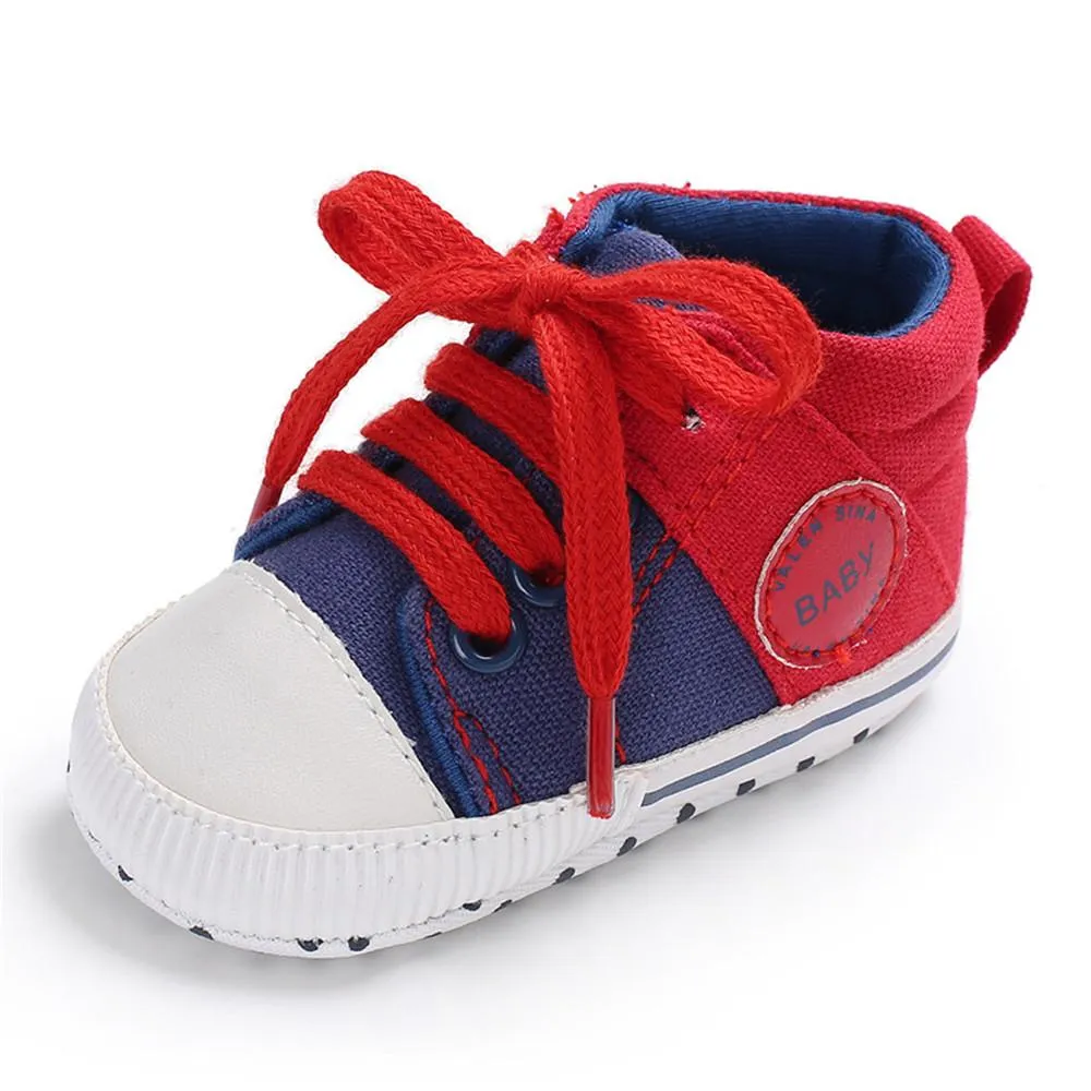 Baby Unisex Color Block Lace Up Canvas Sneakers