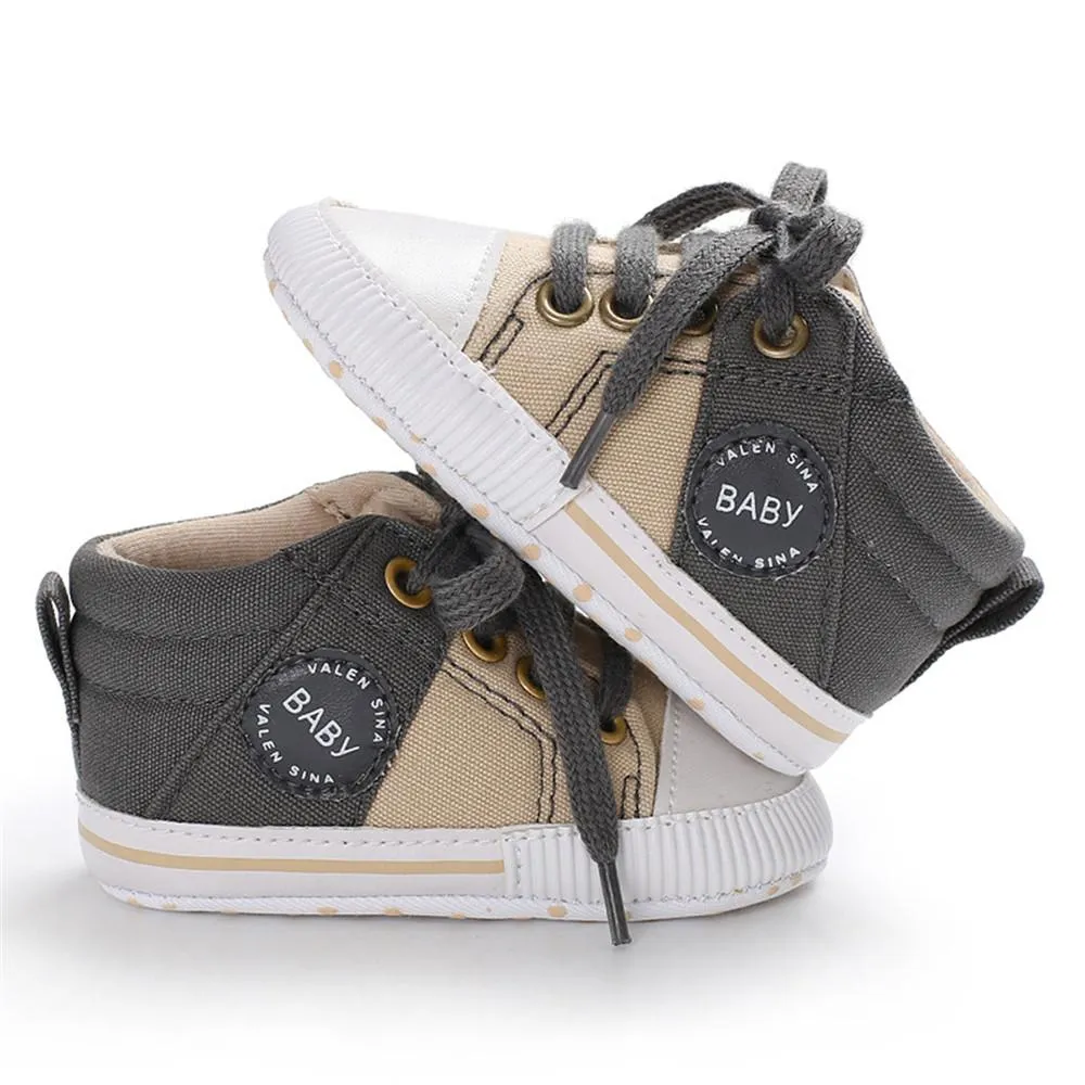 Baby Unisex Color Block Lace Up Canvas Sneakers