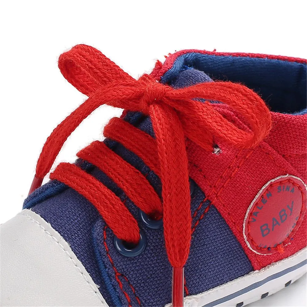 Baby Unisex Color Block Lace Up Canvas Sneakers