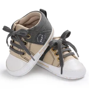 Baby Unisex Color Block Lace Up Canvas Sneakers