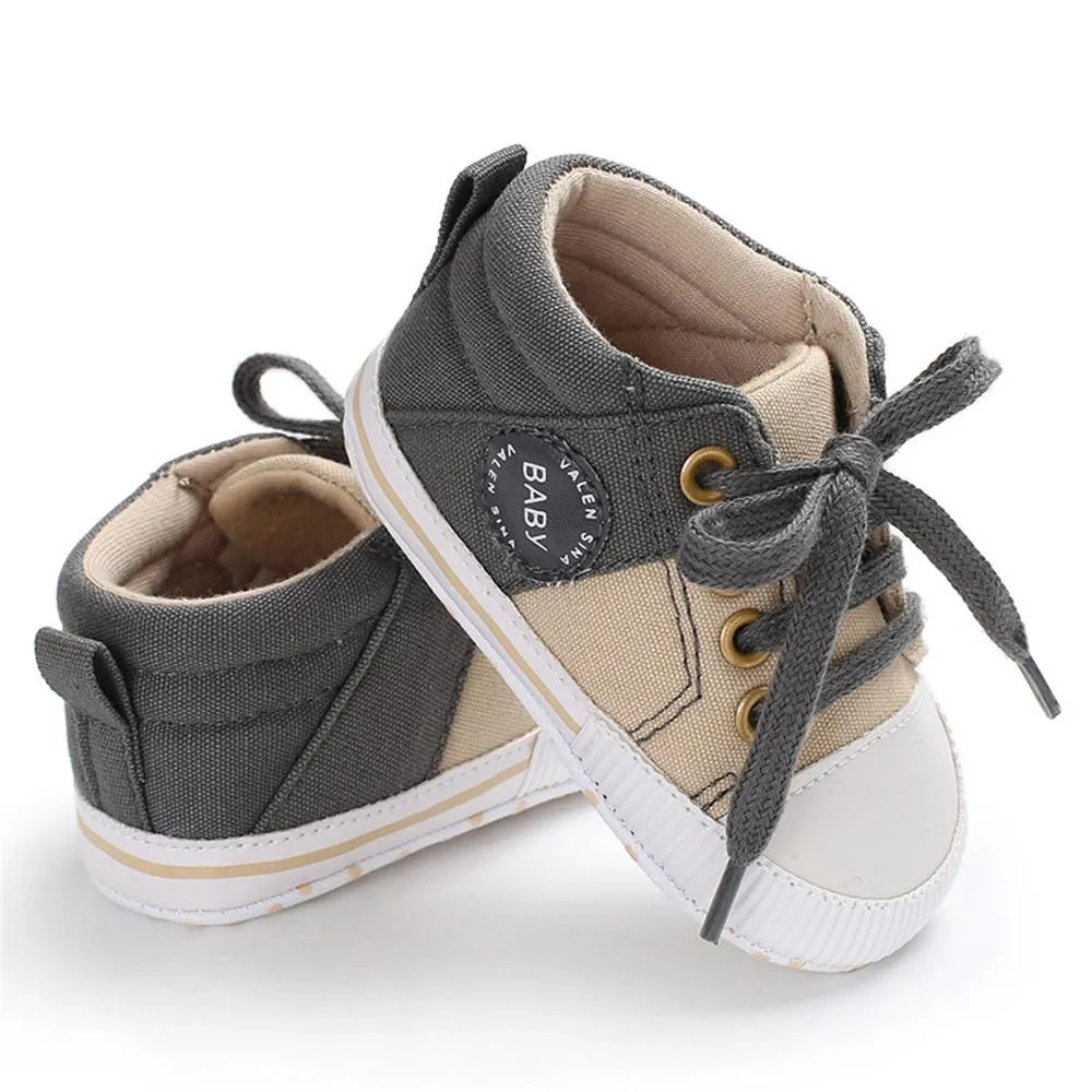 Baby Unisex Color Block Lace Up Canvas Sneakers