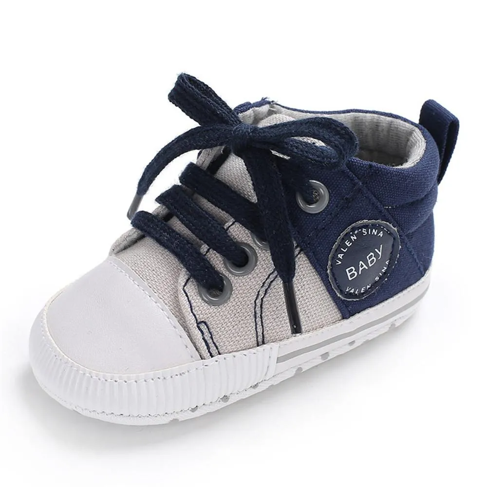 Baby Unisex Color Block Lace Up Canvas Sneakers