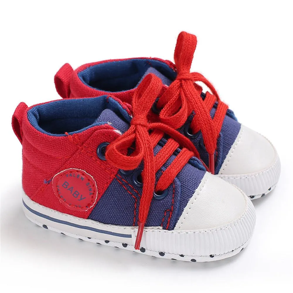 Baby Unisex Color Block Lace Up Canvas Sneakers