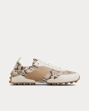 Ballerina Leather Beige / Brown / Off White Low Top Sneakers