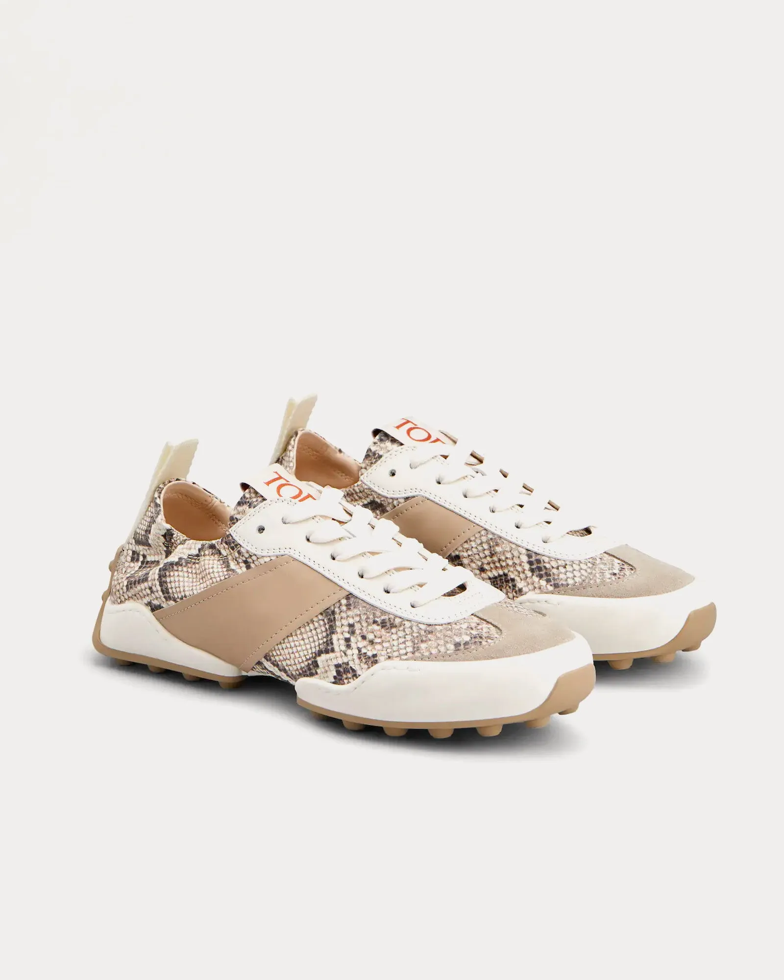 Ballerina Leather Beige / Brown / Off White Low Top Sneakers