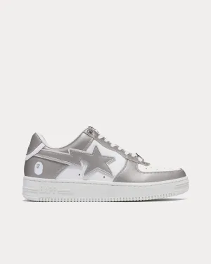 Bape Sta #4 Silver / White Low Top Sneakers
