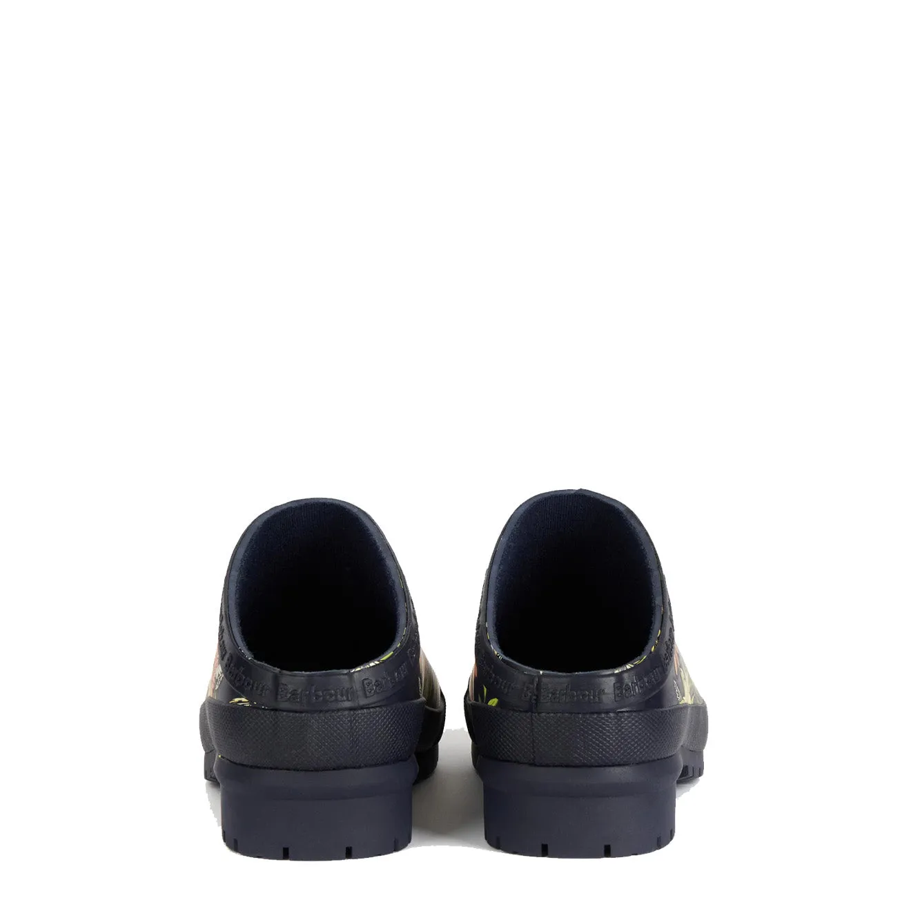 Barbour Womens Quinn Slip On Clog Wellington Navy Floral