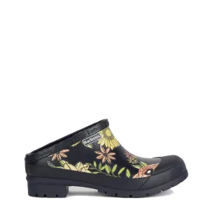 Barbour Womens Quinn Slip On Clog Wellington Navy Floral