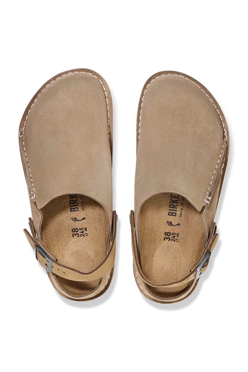 Birkenstock Lutry Premium Suede Leather Clogs for Men in Grey Taupe | 1025293
