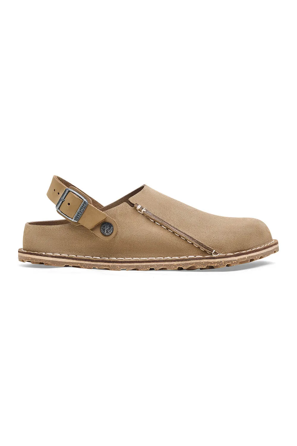 Birkenstock Lutry Premium Suede Leather Clogs for Women in Grey Taupe | 1025297