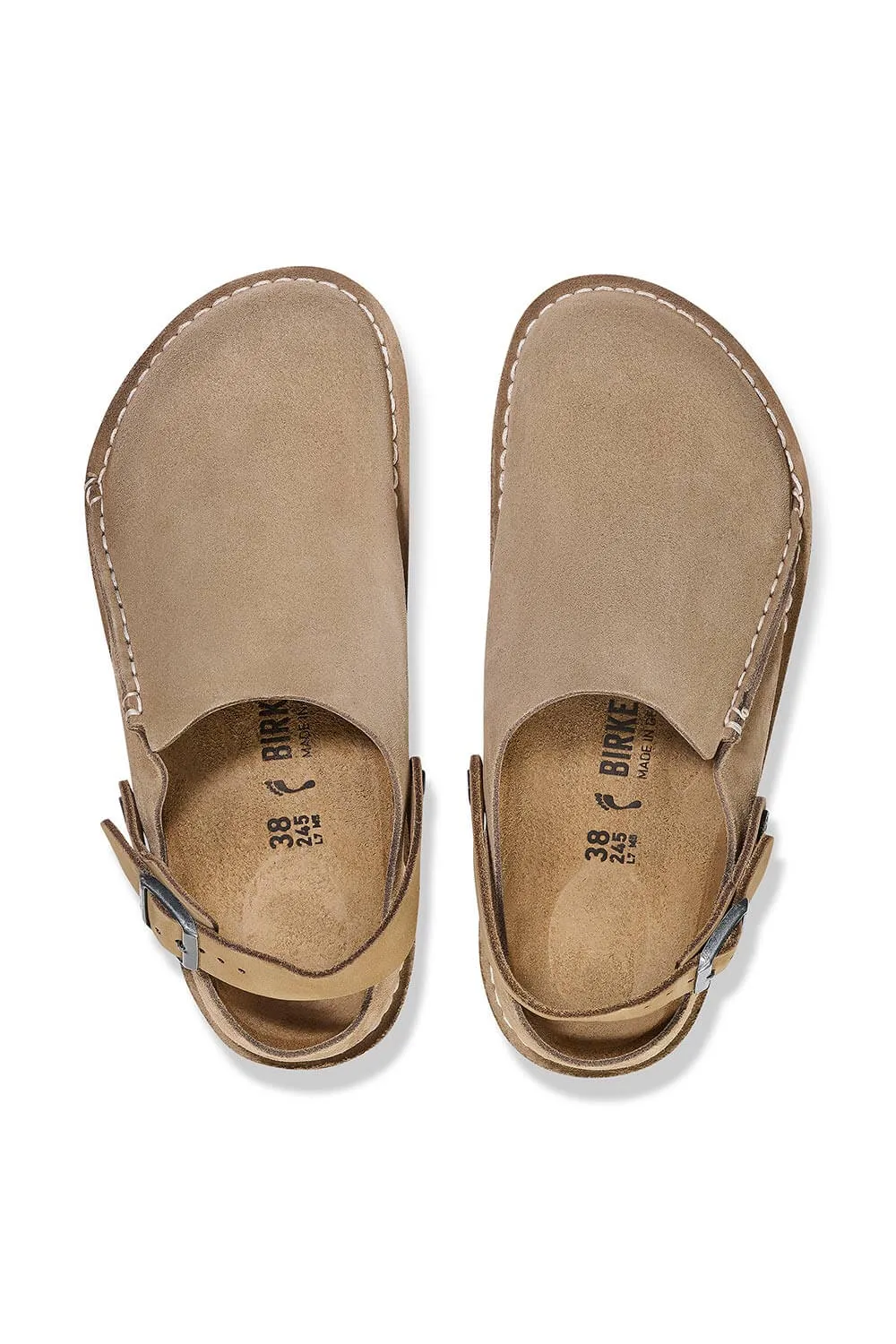 Birkenstock Lutry Premium Suede Leather Clogs for Women in Grey Taupe | 1025297