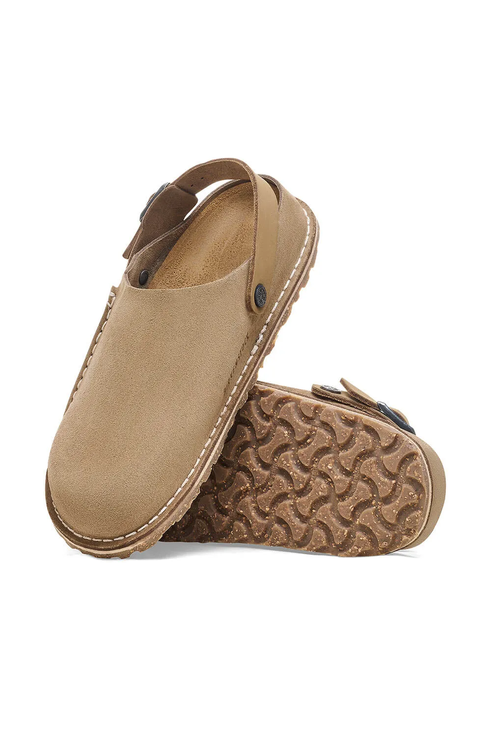 Birkenstock Lutry Premium Suede Leather Clogs for Women in Grey Taupe | 1025297