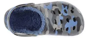 Boys Camouflage Printed Injected EVA Clog with Faux Berber Lining