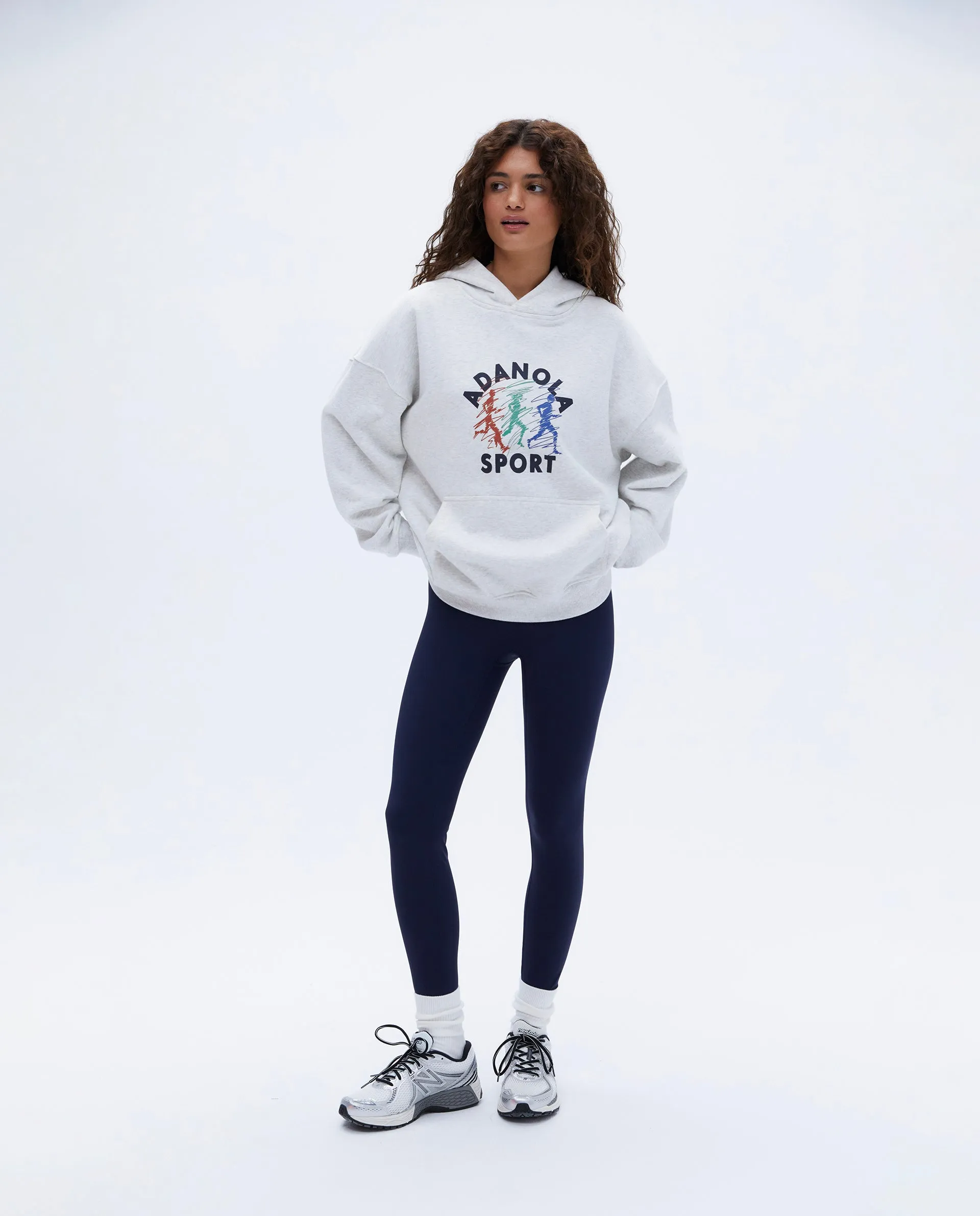 Campus Oversized Hoodie - Light Grey Melange