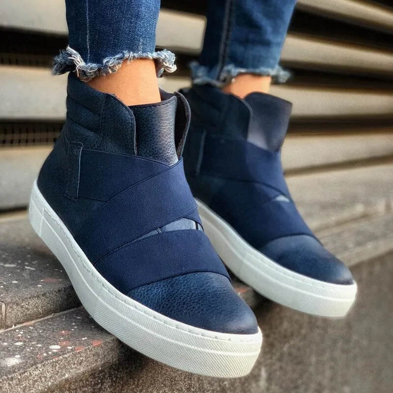 Chekich Men's Boots Navy Blue Faux Leather Elastic Band Closure Spring & Autumn Seasons High Quality Sneakers  Fashion Wedding Male Solid Basic Comfortable Flexible Odorless Ankle Sewing Base Office Nature CH023 V4