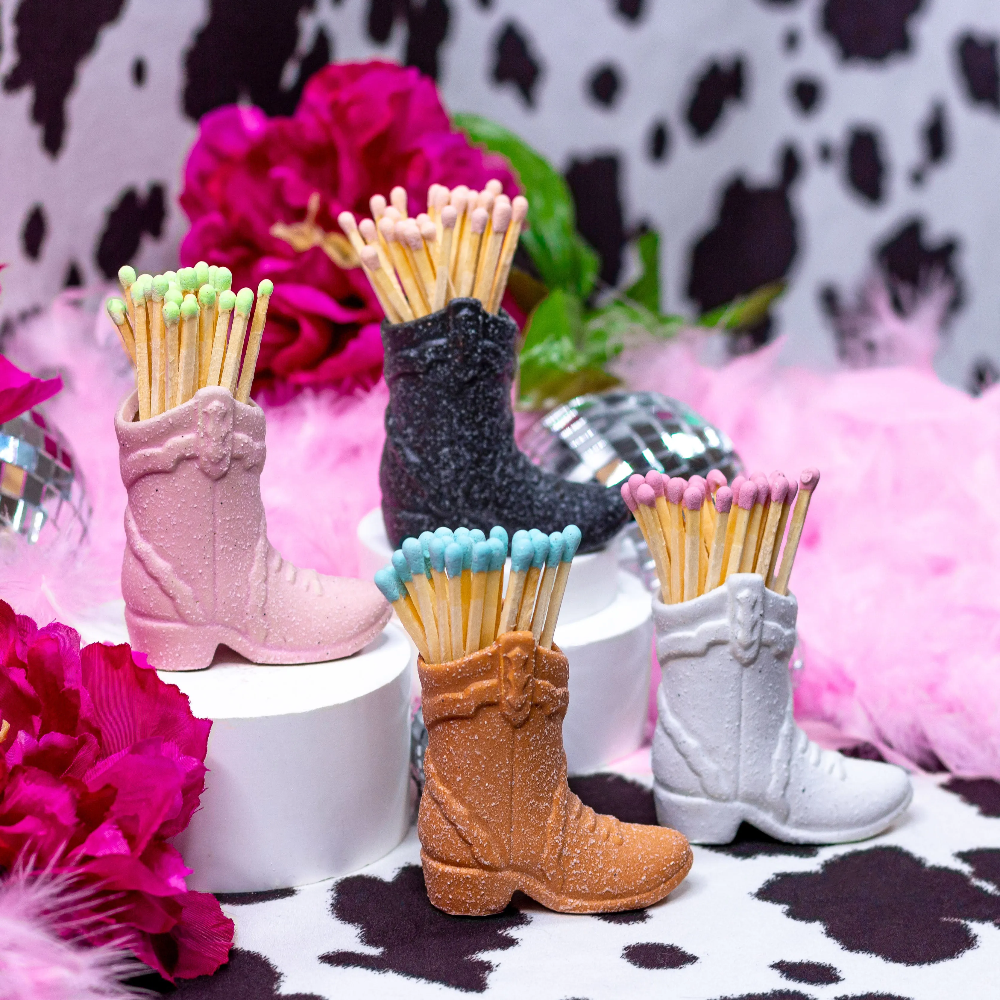 Cowboy Boot Match Holder   Striker- Terra Cotta