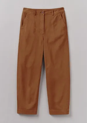 Darted Cotton Twill Pants | Russet