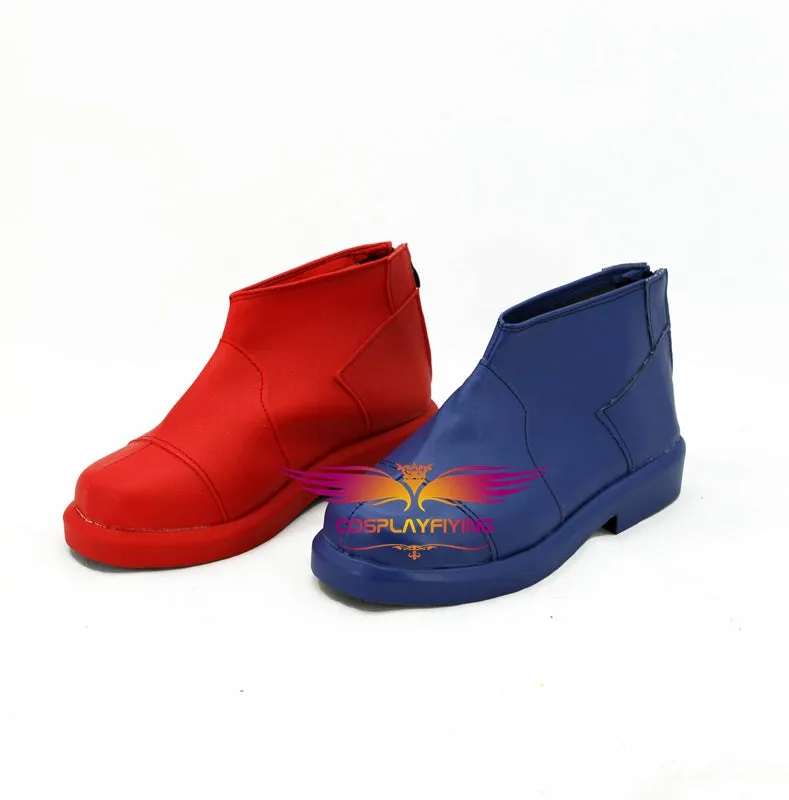 DC Comics Harley Quinn Red Blue Cosplay Shoes Boots Custom Made for Adult Men and Women