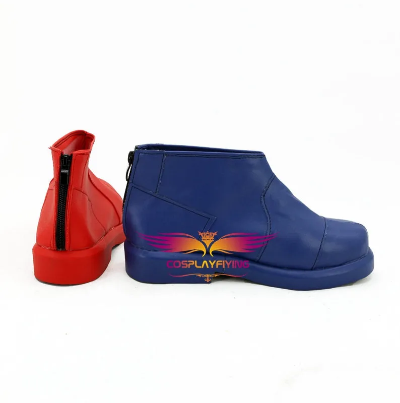 DC Comics Harley Quinn Red Blue Cosplay Shoes Boots Custom Made for Adult Men and Women