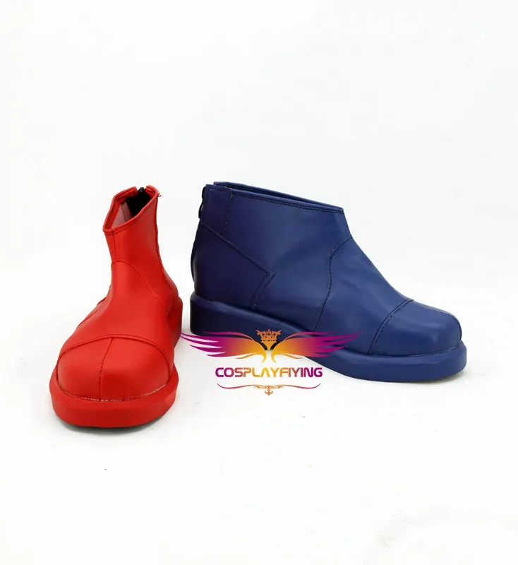DC Comics Harley Quinn Red Blue Cosplay Shoes Boots Custom Made for Adult Men and Women