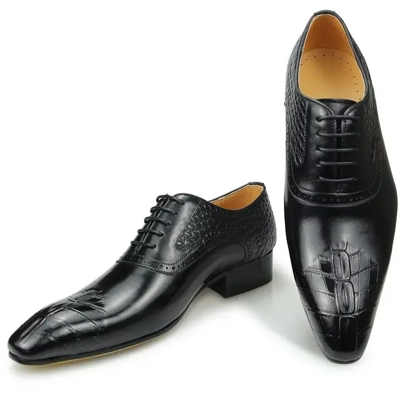 Deluxe Leather Opulent Brogue Nuptial Oxford Shoes