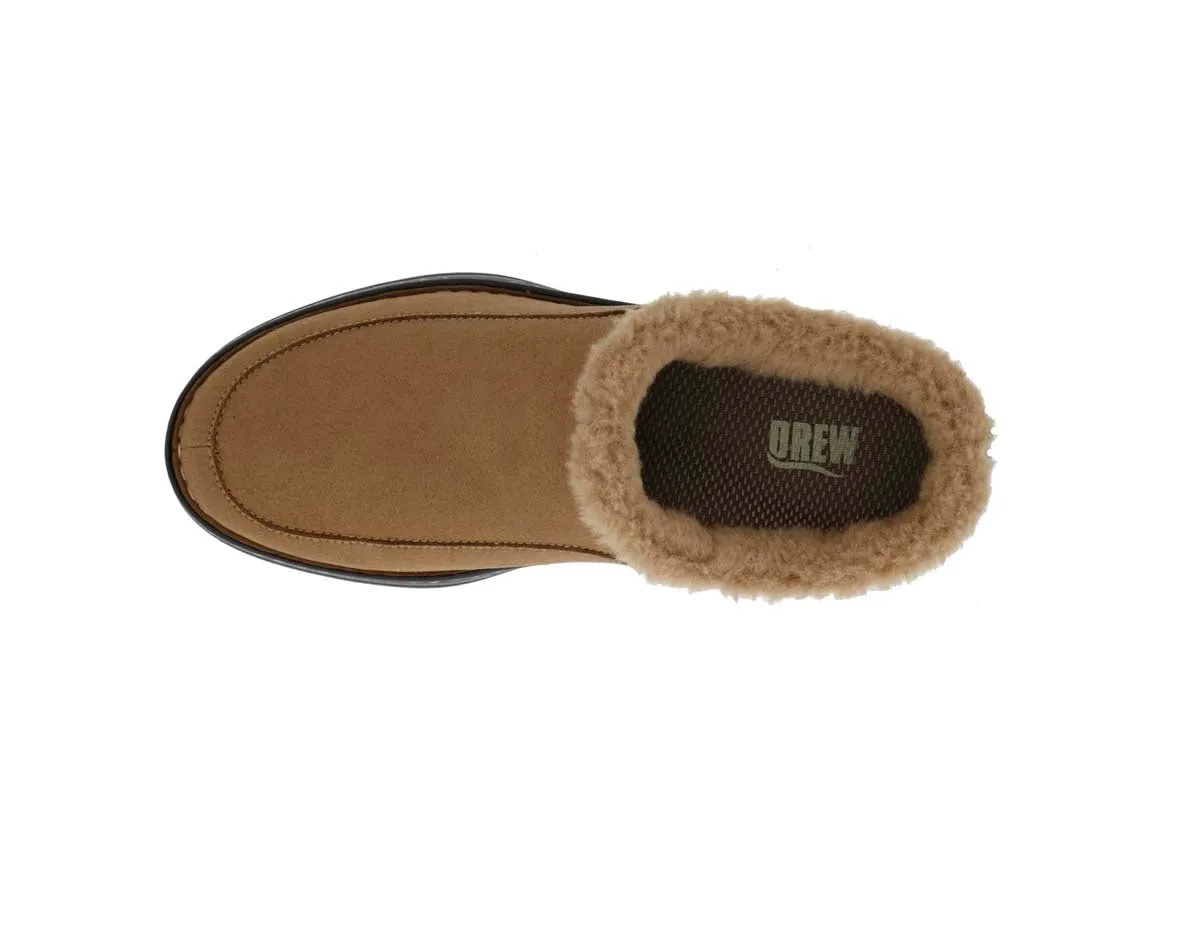 Drew Palmer Men  Clog Shoe In Camel Microsuede