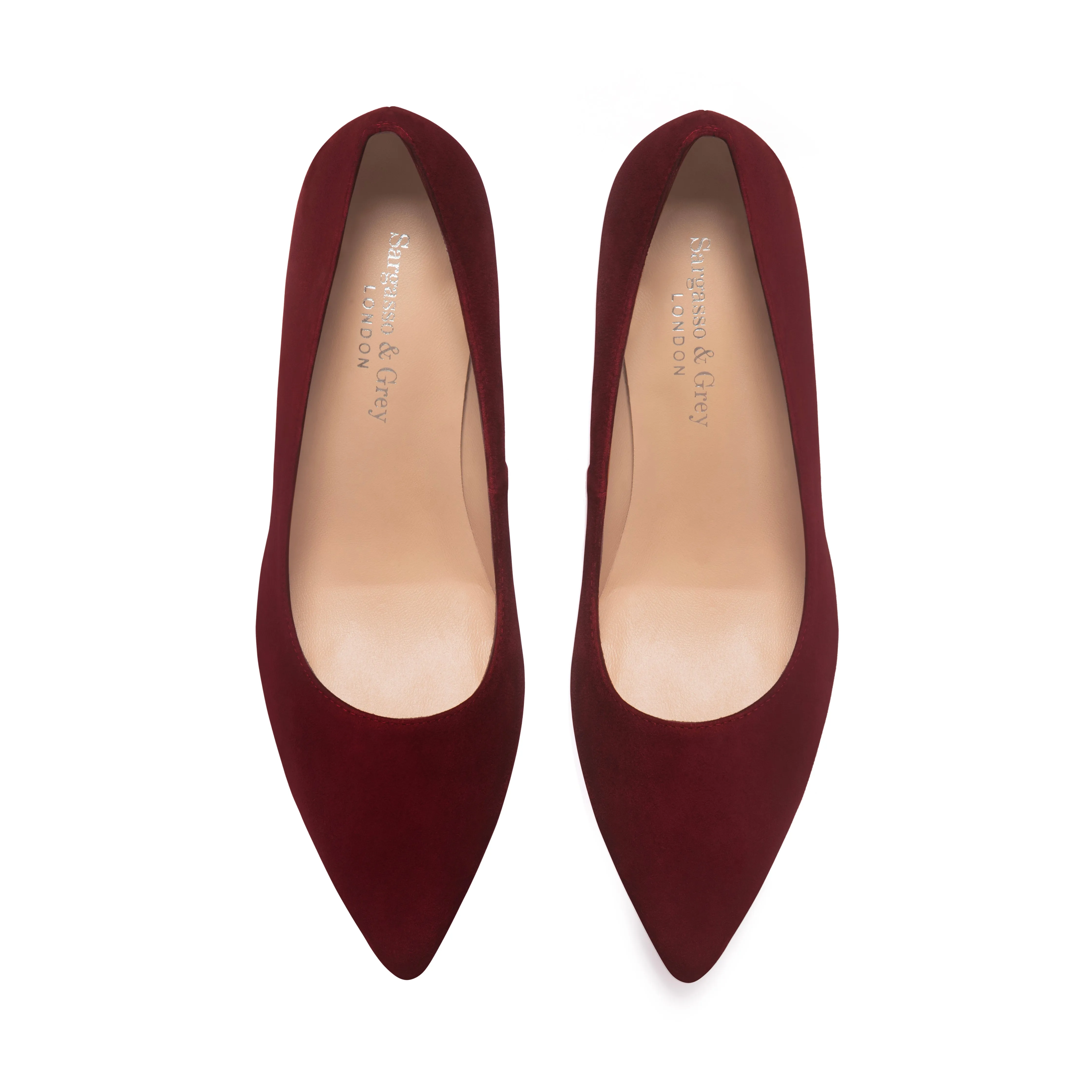 Eve Wide Fit Court Shoe – Burgundy Suede