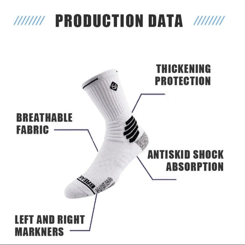 Hywell™ | Men's Non Slip Elite Thick Basketball Crew Socks | 3 Pairs