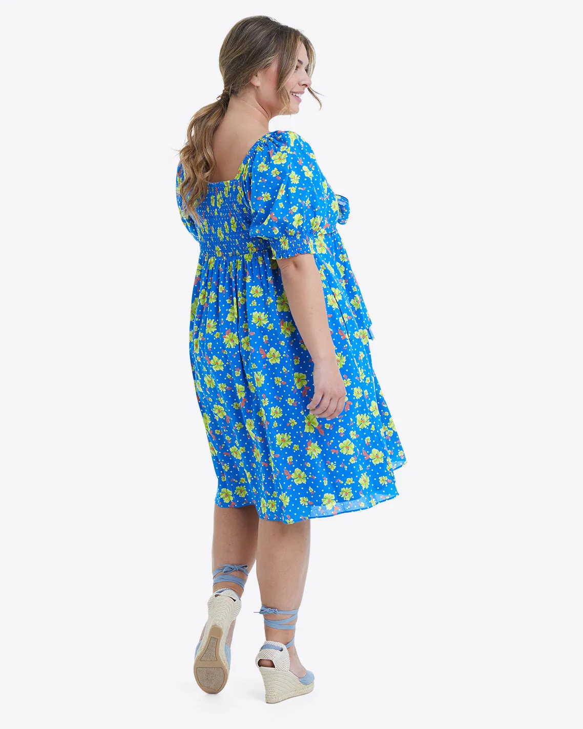 Jennifer Mini Dress in Polka Dot Floral