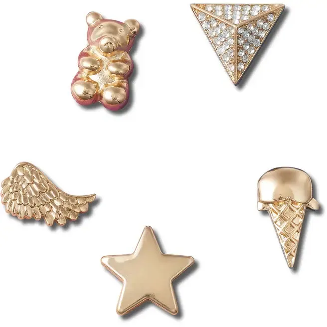 Jibbitz 5 Pack - Gold Icons