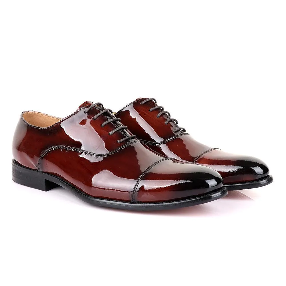 John Mendson Oxford Wetlips Dark Brown Leather Shoe