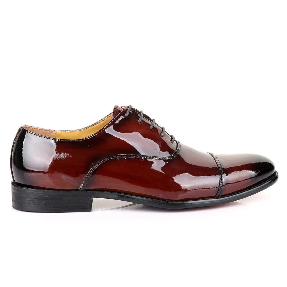 John Mendson Oxford Wetlips Dark Brown Leather Shoe