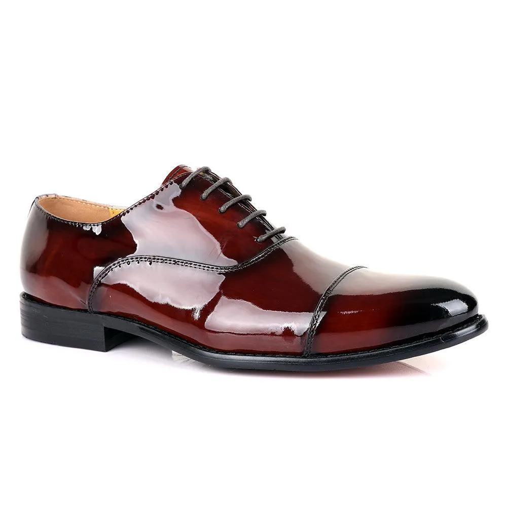 John Mendson Oxford Wetlips Dark Brown Leather Shoe
