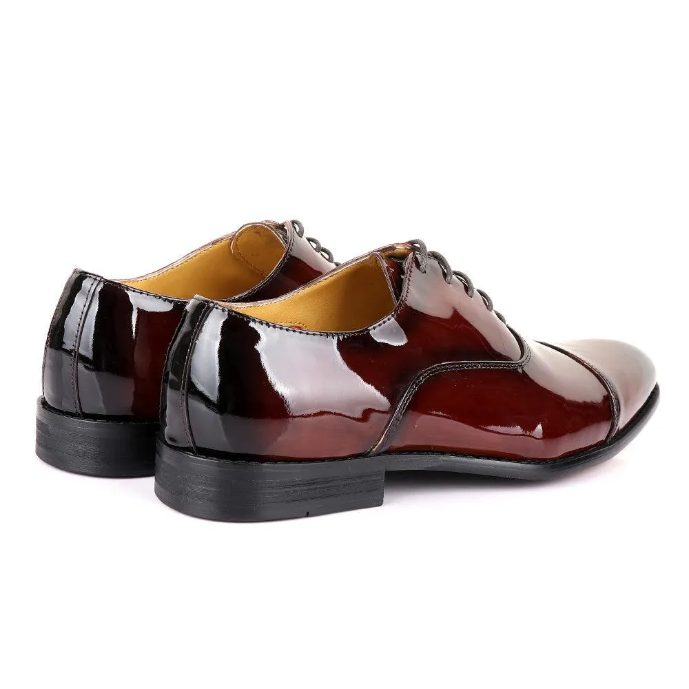 John Mendson Oxford Wetlips Dark Brown Leather Shoe