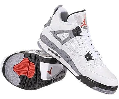 Jordan Air 4 IV Retro Cements Mens Shoes White/Black-Cement Grey 308497-103 (9.5 M)