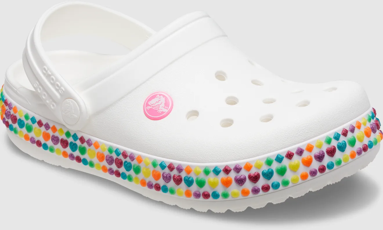 Kids’ Crocband Gem Band Clog - White