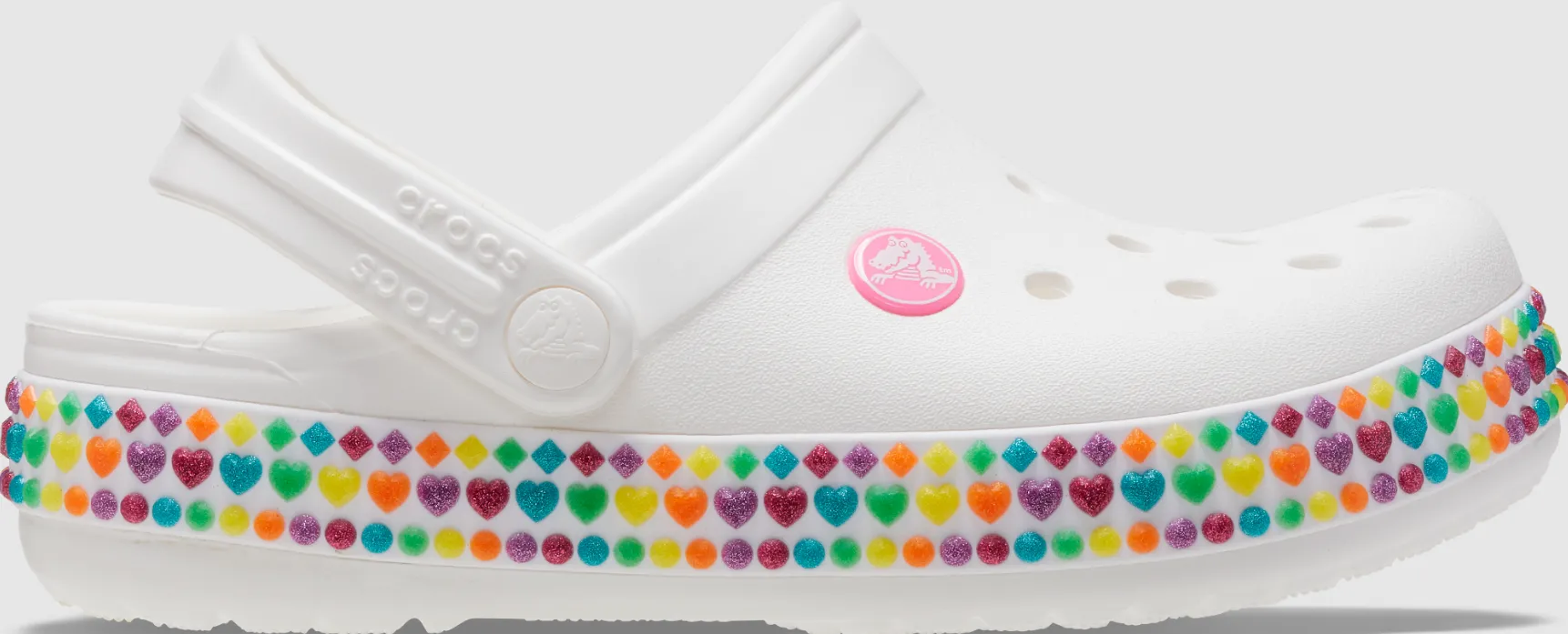 Kids’ Crocband Gem Band Clog - White